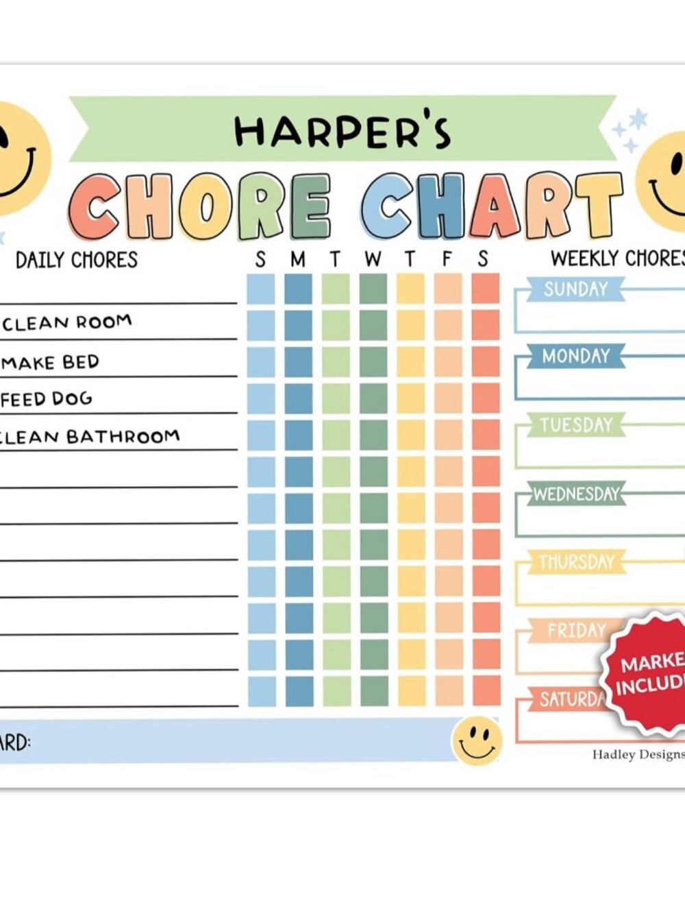 Magnetic Chore Chart for Kids Dry Erase Reward Chart for Home and Classroom
